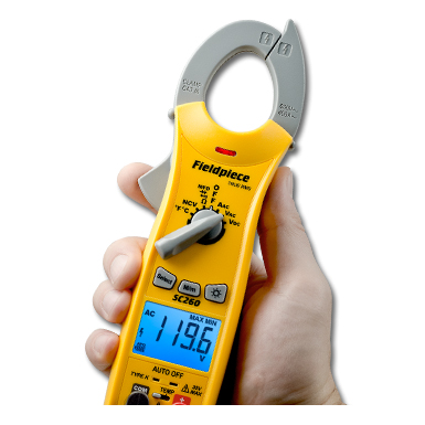 Compact Clamp Meter with True RMS Packed with HVACR Measurements